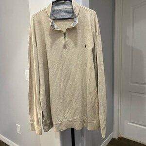 Men’s Ralph Lauren Beige Size 3LT Quarter Zip Collar Sweater Big & Tall